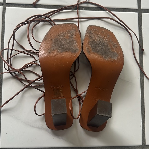 FRAME Le Doheny Strappy Brown Heeled Sandals. Size 7 / EU 37.5. - Picture 11 of 14